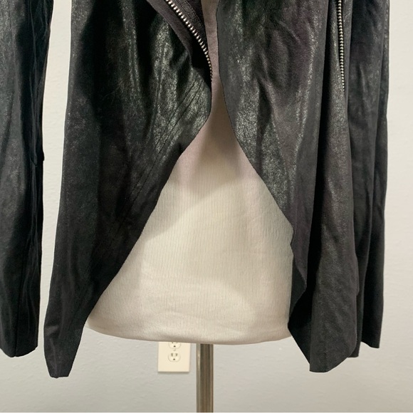 Calvin Klein Rugged Metallic Faux Suede Zip Up Waterfall Jacket - Picture 5 of 11